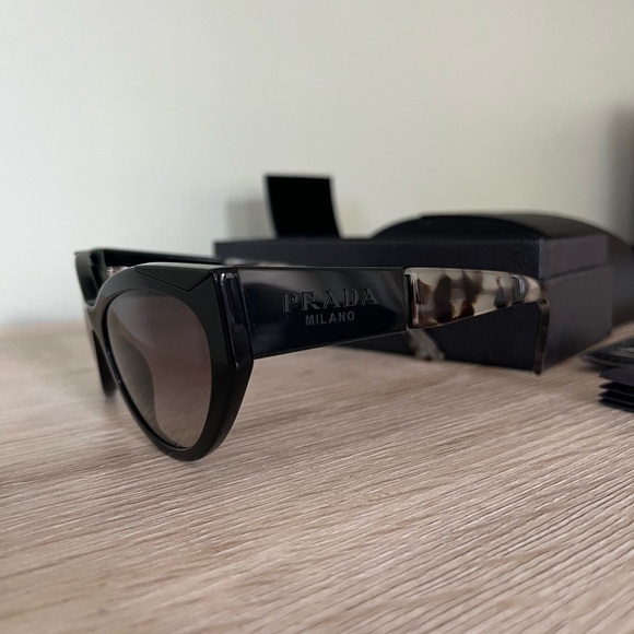 Prada Black and Tortoise Cat-Eye Sunglasses main image 5